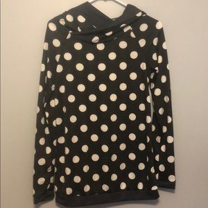 Pink lily charcoal grey polka dot light hoodie